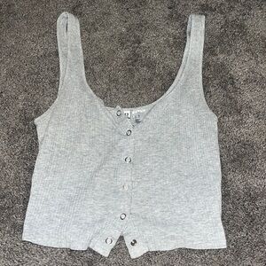 Grey Button up Tank Top
